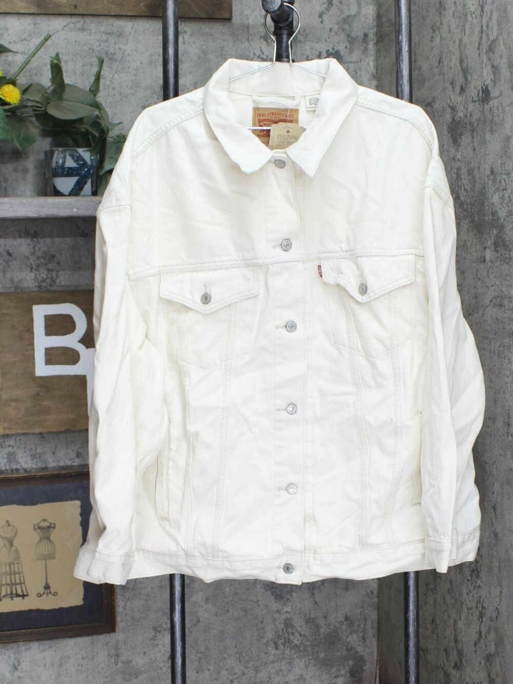 Levi S Trendy Plus Cotton Baggy Trucker Jacket A34780002 2X 4X Sz WOMENS